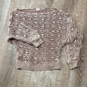 BKE Women's Off-the-Shoulder Sweater in Brown
